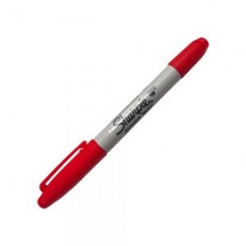 MARCADOR PERMANENTE SHARPIE TWIN 1805636 ROJO PUNTO FINO DOBLE PUNTA