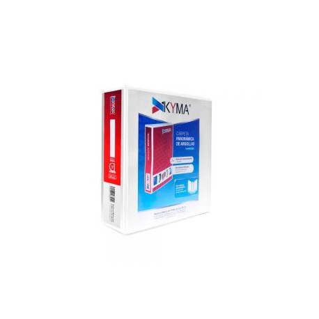 CARPETA KYMA CPKCBHD-300-BCA BLANCA TAMAÑO CARTA CON HERRAJE EN ”D” DE 3”