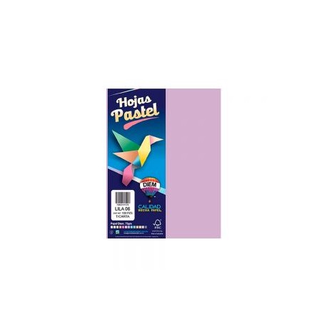 HOJA DE PAPEL DIEM PASTEL PAQUETE CON 100 PIEZAS LILA 06 TAMAÑO CARTA 75 GRAMOS