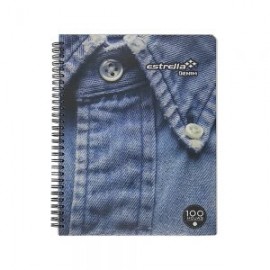 CUADERNO PROFESIONAL ESTRELLA DENIM 0554 CUADRO 5 MILIMETROS DOBLE ESPIRAL  100 HOJAS