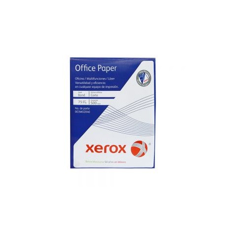 HOJA DE PAPEL TAMAÑO CARTA XEROX OFFICE PAPER 003M02040 PAQUETE CON 500 PIEZAS