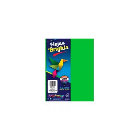 HOJA DE PAPEL DIEM BRIGHTS PAQUETE CON 100 PIEZAS VERDE LIMON 12 NEON TAMAÑO CARTA 75 GRAMOS