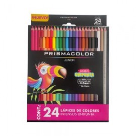 LAPIZ DE COLOR PRISMACOLOR JUNIOR 2153020 PAQUETE CON 24 PIEZAS VARIOS COLORES REDONDOS LARGOS