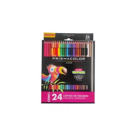 LAPIZ DE COLOR PRISMACOLOR JUNIOR 2153020 PAQUETE CON 24 PIEZAS VARIOS COLORES REDONDOS LARGOS