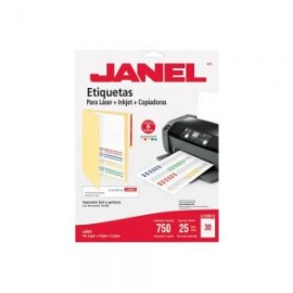 ETIQUETA ADHESIVA PARA LASER JANEL J-5266 PAQUETE CON 25 PIEZAS 1.7 X 8.7 CENTIMETROS