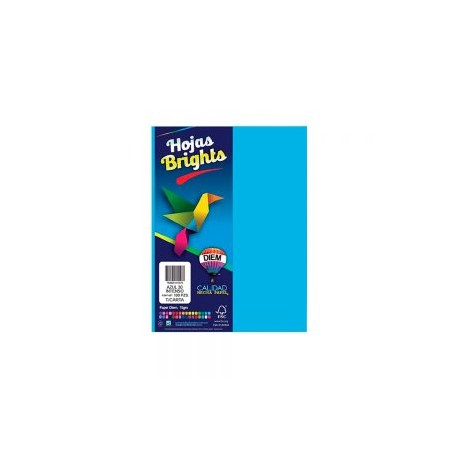 HOJA DE PAPEL DIEM BRIGHTS PAQUETE CON 100 PIEZAS AZUL INTENSO 30 TAMAÑO CARTA