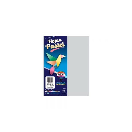 HOJA DE PAPEL DIEM PASTEL PAQUETE CON 100 PIEZAS GRIS 11 TAMAÑO CARTA 75 GRAMOS