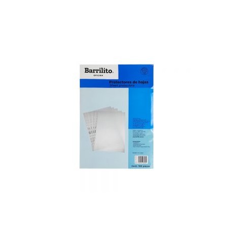 PROTECTOR  DE HOJAS BARRILITO PHO100 PAQUETE CON 100 PIEZAS TAMAÑO OFICIO