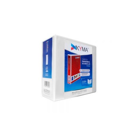 CARPETA KYMA CPKCBHD-400-BCA BLANCA TAMAÑO CARTA CON HERRAJE EN ”D” DE 4”