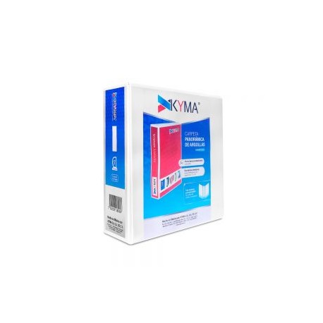 CARPETA KYMA CPKCBHD-500-BCA BLANCA TAMAÑO CARTA CON HERRAJE EN ”D” DE 5”