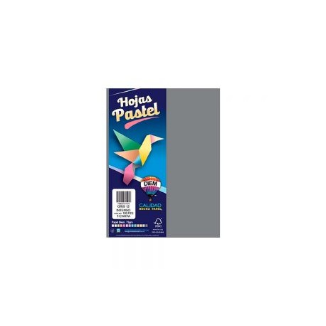 HOJA DE PAPEL DIEM PASTEL PAQUETE CON 100 PIEZAS GRIS INTENSO 12 TAMAÑO CARTA 75 GRAMOS