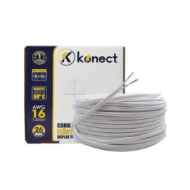 CABLE ELECTRICO CCA DUPLEX TIPO POT KONECT 16X100 METROS BLANCO