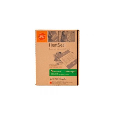 MICA TERMICA ACCO GBC M130250 PAQUETE CON 100 PIEZAS TAMAÑO CARTA 5 MILESIMAS SEMI RIGIDA