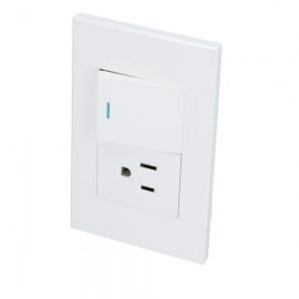 PLACA INTERRUPTOR SURTEK P624B CON 1 SWITCH 1 CONTACTO 1/2 COLOR BLANCO