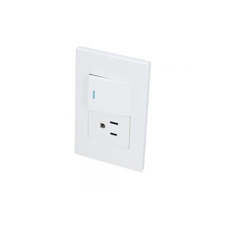 PLACA INTERRUPTOR SURTEK P624B CON 1 SWITCH 1 CONTACTO 1/2 COLOR BLANCO