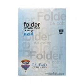 FOLDER TAMAÑO OFICIO DIEM PASTEL AZUL 07 PAQUETE CON 100 PIEZAS