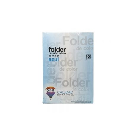 FOLDER TAMAÑO OFICIO DIEM PASTEL AZUL 07 PAQUETE CON 100 PIEZAS
