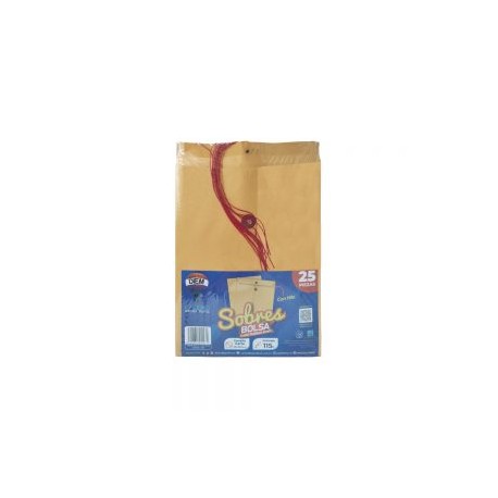 SOBRE DE PAPEL KRAFT DIEM PAQUETE CON 25 PIEZAS GOLDEN TAMAÑO CARTA CON RONDANA