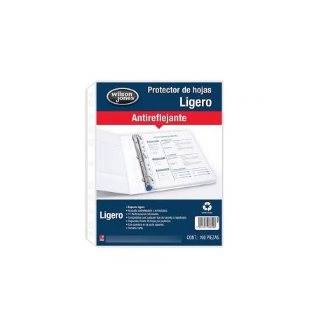 PROTECTOR DE HOJA ACCO WILSON JONES P6840 PAQUETE CON 100 PIEZAS TAMAÑO CARTA