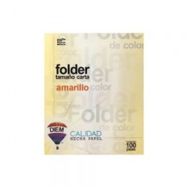 FOLDER TAMAÑO CARTA DIEM PASTEL AMARILLO 02 PAQUETE CON 100 PIEZAS