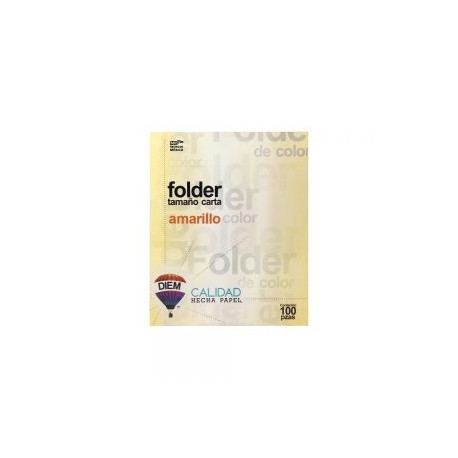 FOLDER TAMAÑO CARTA DIEM PASTEL AMARILLO 02 PAQUETE CON 100 PIEZAS