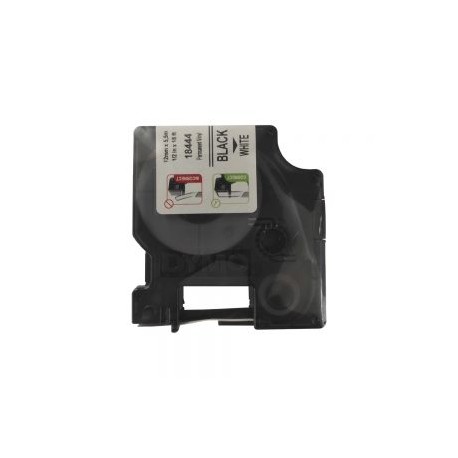 CINTA PLASTICA DYMO 18444 NEGRO BLANCO VYNIL 12 MILIMETROS X 5.5 METROS