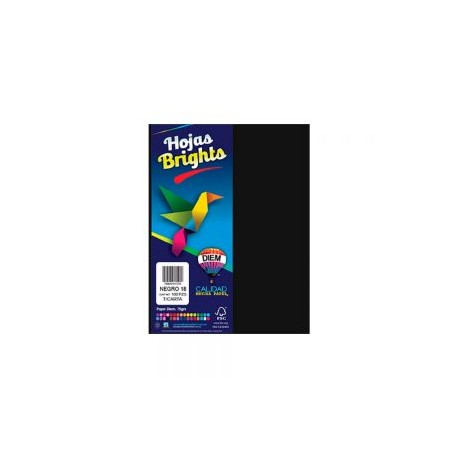 HOJA DE PAPEL DIEM BRIGHTS PAQUETE CON 100 PIEZAS NEGRO 18 TAMAÑO CARTA 75 GRAMOS
