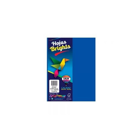 HOJA DE PAPEL DIEM BRIGHTS PAQUETE CON 100 PIEZAS SUPER COBALTO 23 NEON TAMAÑO CARTA 75 GRAMOS