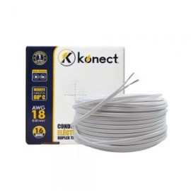 CABLE ELECTRICO CCA DUPLEX TIPO POT KONECT 18X100 METROS BLANCO