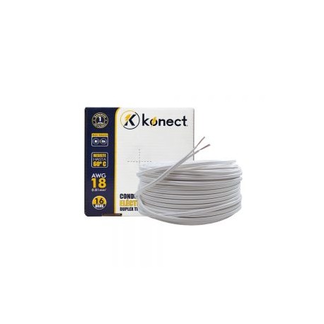 CABLE ELECTRICO CCA DUPLEX TIPO POT KONECT 18X100 METROS BLANCO