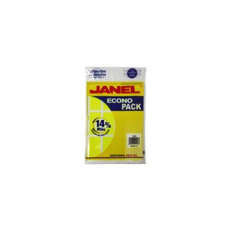 ETIQUETA ADHESIVA JANEL ECONOPACK 3264 NO. 24 AMARILLO PAQUETE 96 PIEZAS 32 X 64 MILIMETROS