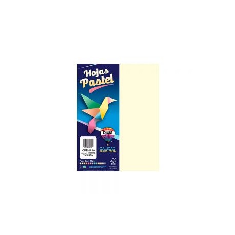 HOJA DE PAPEL DIEM PASTEL PAQUETE CON 100 PIEZAS CREMA 1A TAMAÑO CARTA