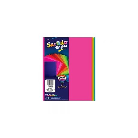 HOJA DE PAPEL DIEM BRIGHTS PAQUETE CON 100 PIEZAS VARIOS COLORES TAMAÑO CARTA 75 GRAMOS