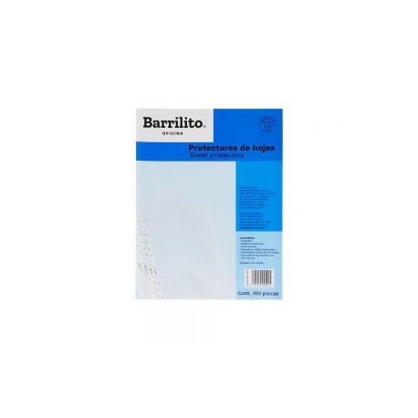 PROTECTOR DE HOJA BARRILITO PHL100 PAQUETE CON 100 PIEZAS TAMAÑO CARTA