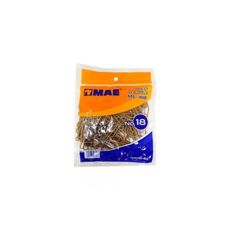 LIGA DE HULE MAE ML-18B NUMERO 18 NATURAL CON 80 GRAMOS