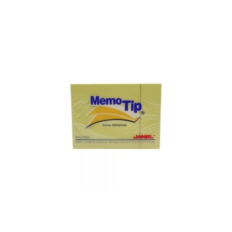 BLOCK DE NOTAS ADHESIVAS JANEL MEMOTIP 100 HOJAS AMARILLO 7.62 CM X 10.2 CM