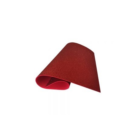 PAPEL FOAMY PLIEGO CON DIAMANTINA 45 X 60 COLOR ROJO