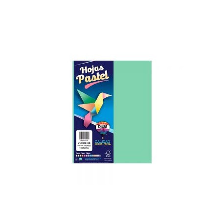 HOJA DE PAPEL DIEM PASTEL PAQUETE CON 100 PIEZAS VERDE 08 TAMAÑO CARTA 75 GRAMOS