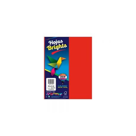 HOJA DE PAPEL DIEM BRIGHTS PAQUETE CON 100 PIEZAS ROJO 05 NEON TAMAÑO CARTA 75 GRAMOS