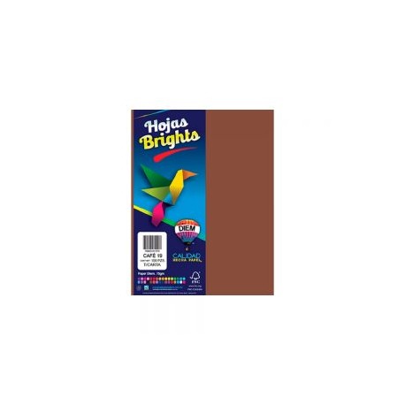 HOJA DE PAPEL DIEM BRIGHTS PAQUETE CON 100 PIEZAS CAFE 19 NEON TAMAÑO CARTA 75 GRAMOS