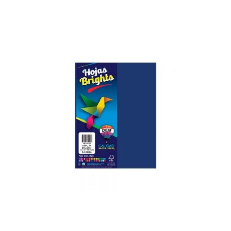 HOJA DE PAPEL DIEM BRIGHTS PAQUETE CON 100 PIEZAS AZUL MARINO 24 NEON TAMAÑO CARTA 75 GRAMOS
