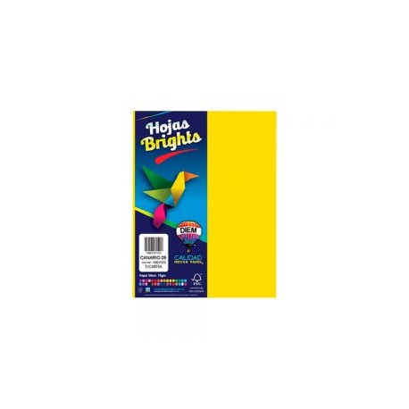 HOJA DE PAPEL DIEM BRIGHTS PAQUETE CON 100 PIEZAS CANARIO 09 NEON TAMAÑO CARTA 75 GRAMOS
