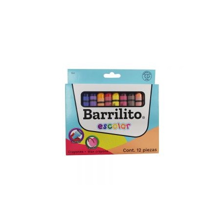 CRAYON BARRILITO 12J PAQUETE CON 12 PIEZAS VARIOS COLORES CIRCULAR JUMBO