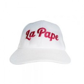 GORRA INSTITUCIONAL LA PAPE BLANCO BORDADO ROSA UNITALLA