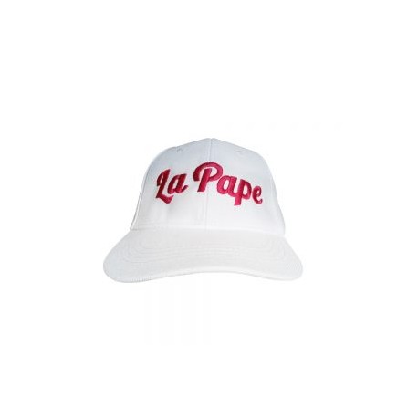 GORRA INSTITUCIONAL LA PAPE BLANCO BORDADO ROSA UNITALLA