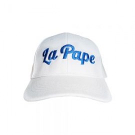 GORRA INSTITUCIONAL LA PAPE BLANCO BORDADO AZUL UNITALLA