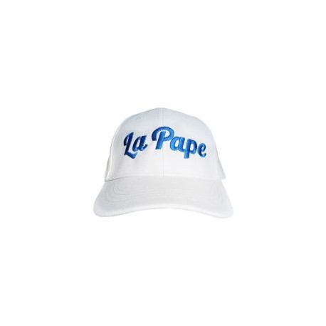 GORRA INSTITUCIONAL LA PAPE BLANCO BORDADO AZUL UNITALLA