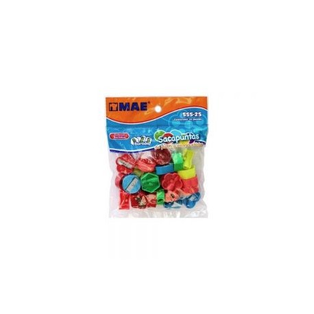 SACAPUNTAS DE PLASTICO MAE SSS-25 BOLSA CON 25 PIEZAS