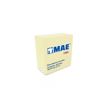 NOTAS ADHESIVAS MAE 21072 AMARILLO 400 HOJAS DE 3” X 3”