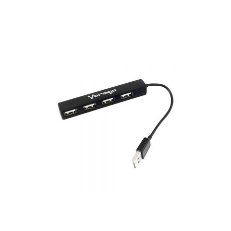 HUB USB VORAGO HU-100 NEGRO CON 4 PUERTOS